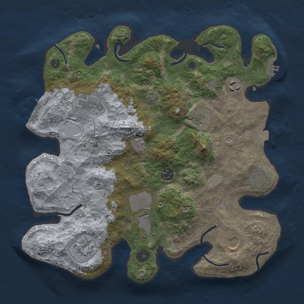 Rust Map: Procedural Map, Size: 3500, Seed: 6340964, 17 Monuments