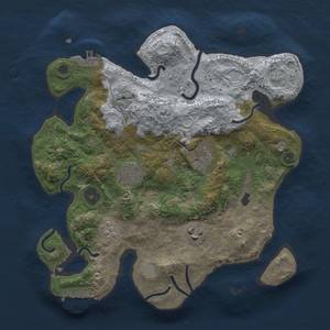 Thumbnail Rust Map: Procedural Map, Size: 3000, Seed: 1206502631, 10 Monuments