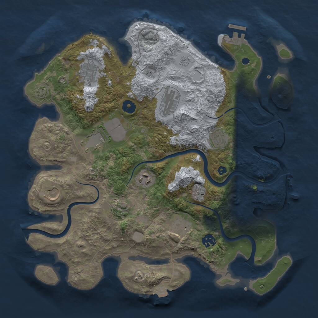 Rust Map: Procedural Map, Size: 3600, Seed: 785564567, 15 Monuments