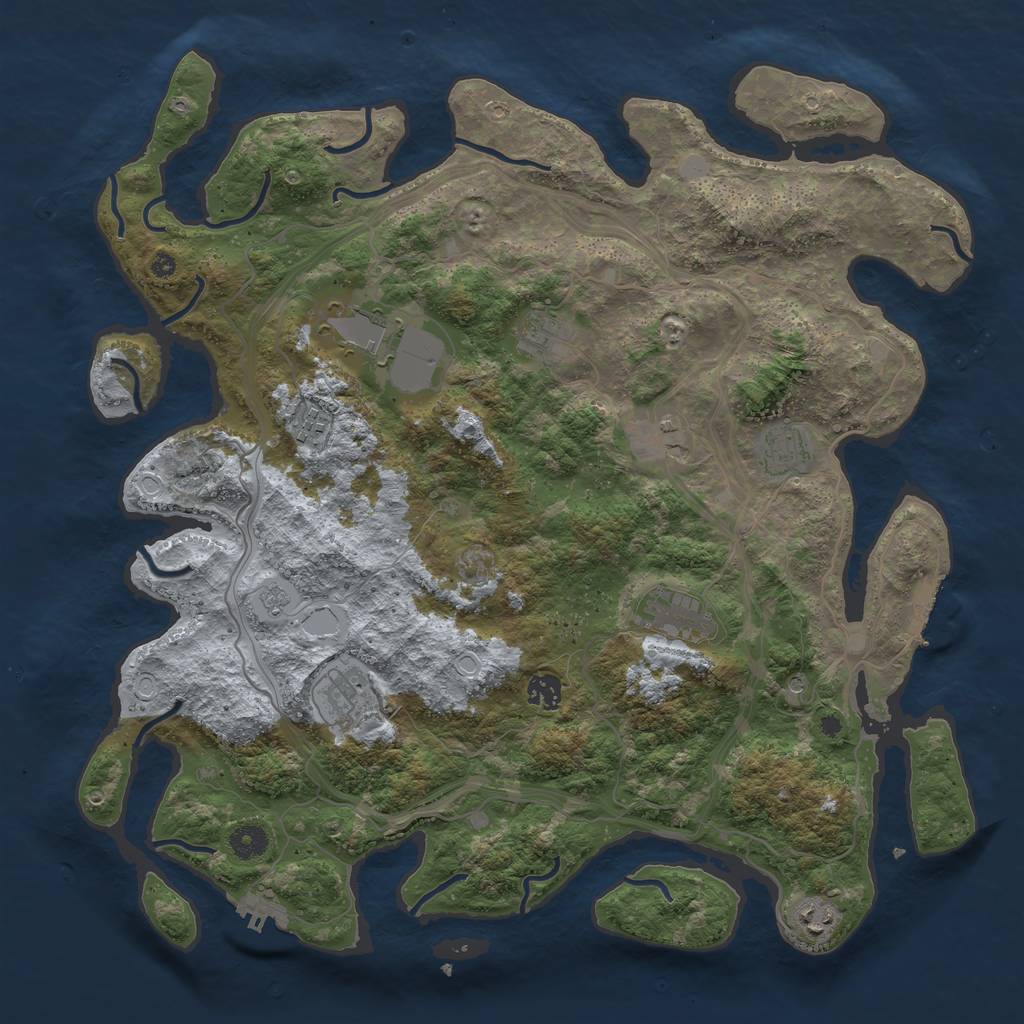Rust Map: Procedural Map, Size: 4250, Seed: 8486, 16 Monuments