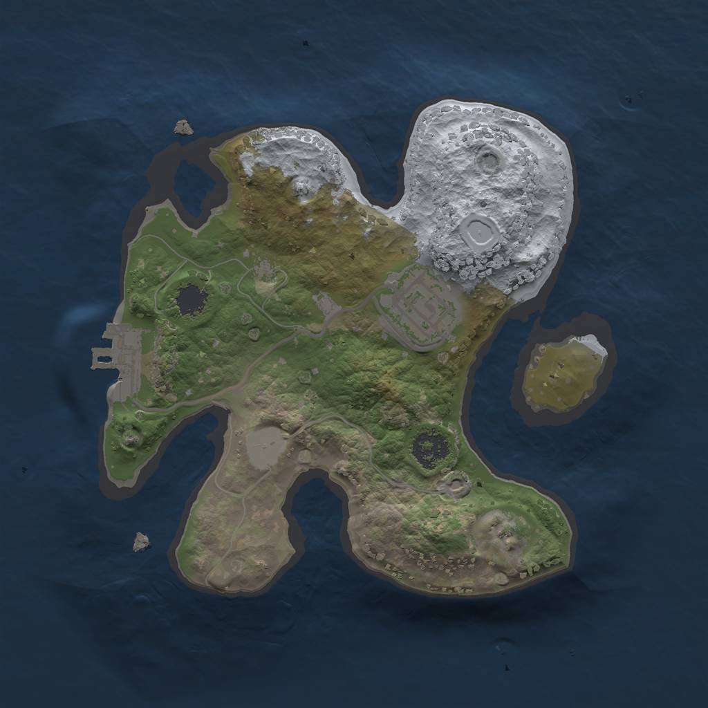 Rust Map: Procedural Map, Size: 2000, Seed: 765973, 5 Monuments