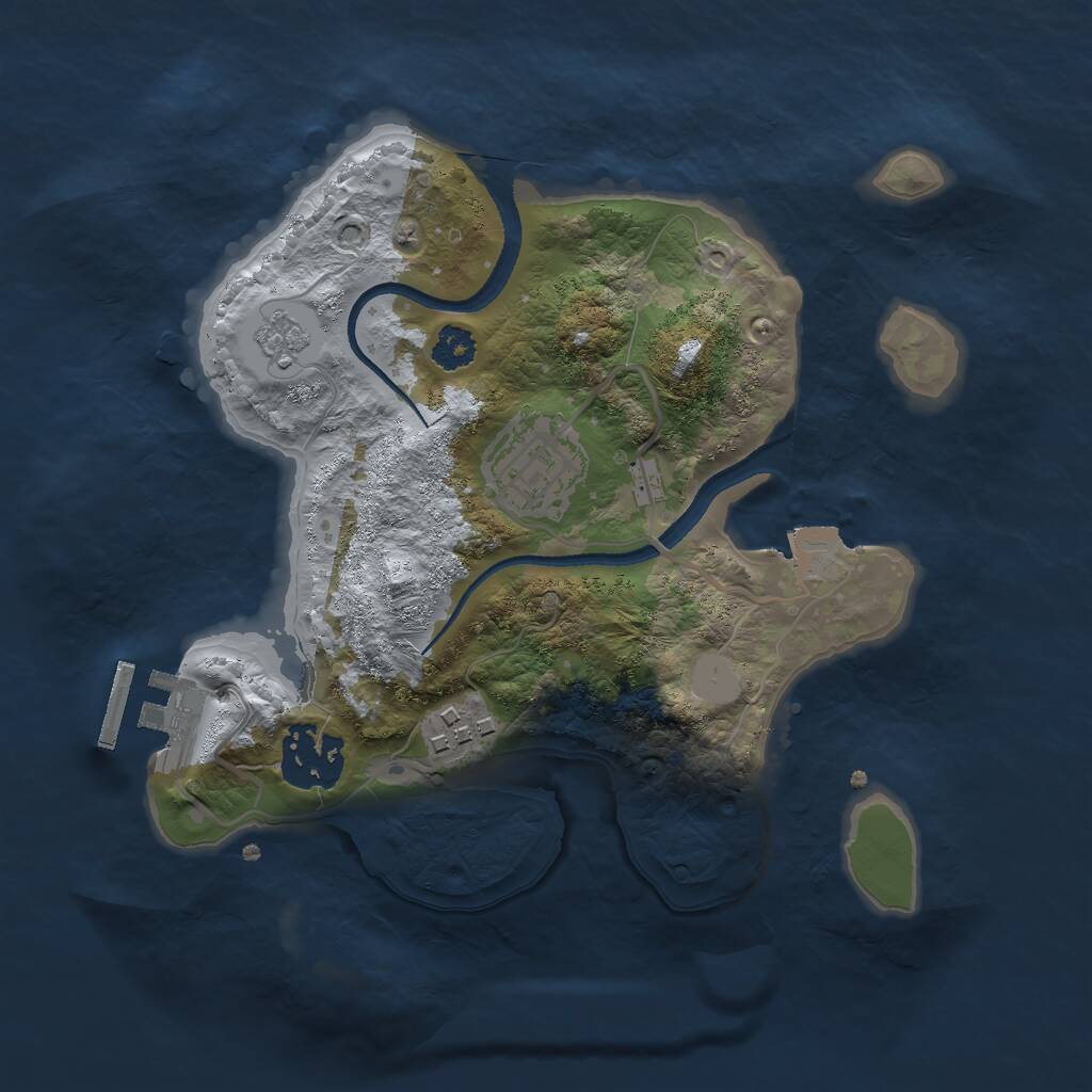 Rust Map: Procedural Map, Size: 2500, Seed: 7659735, 6 Monuments