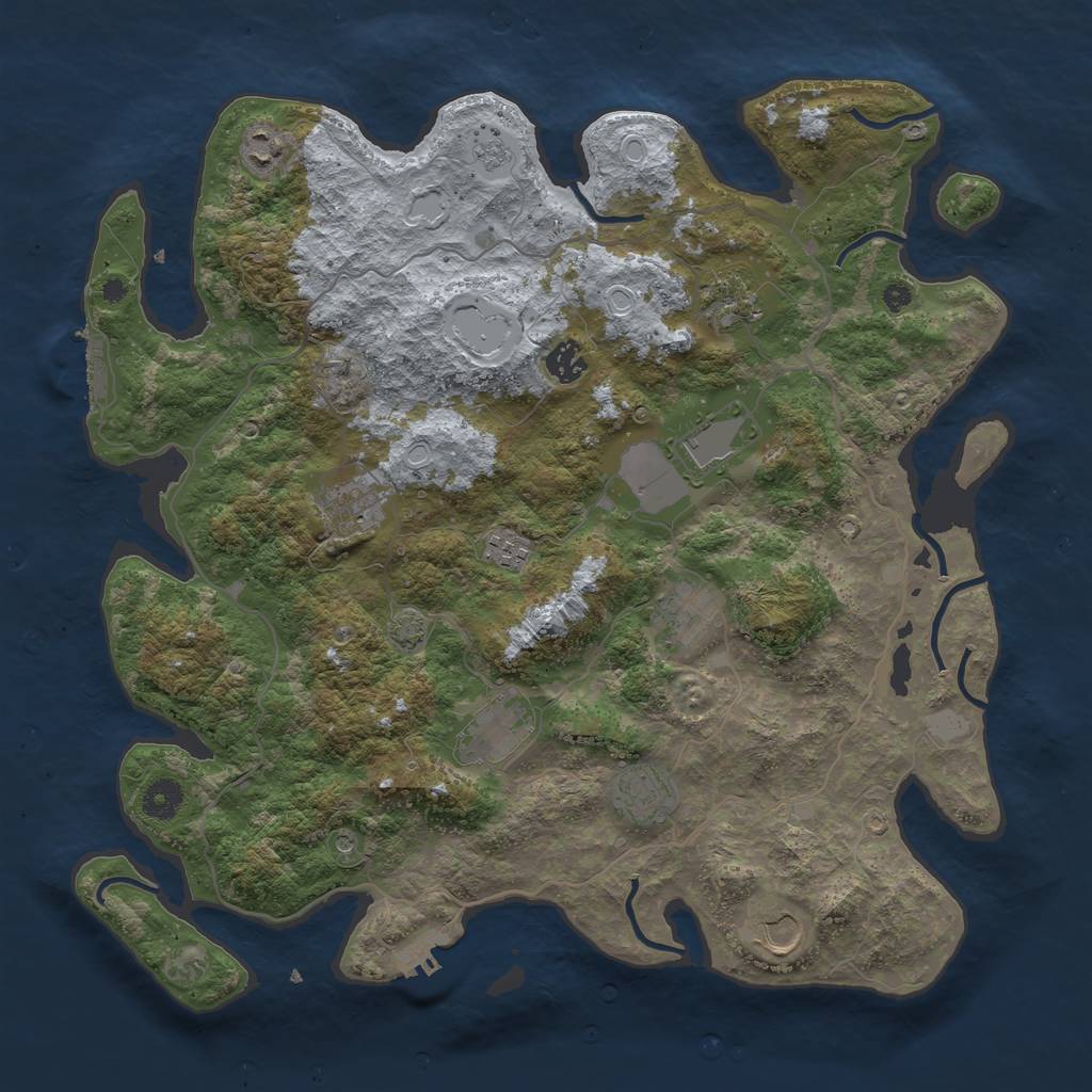 Rust Map: Procedural Map, Size: 4050, Seed: 915968272, 18 Monuments