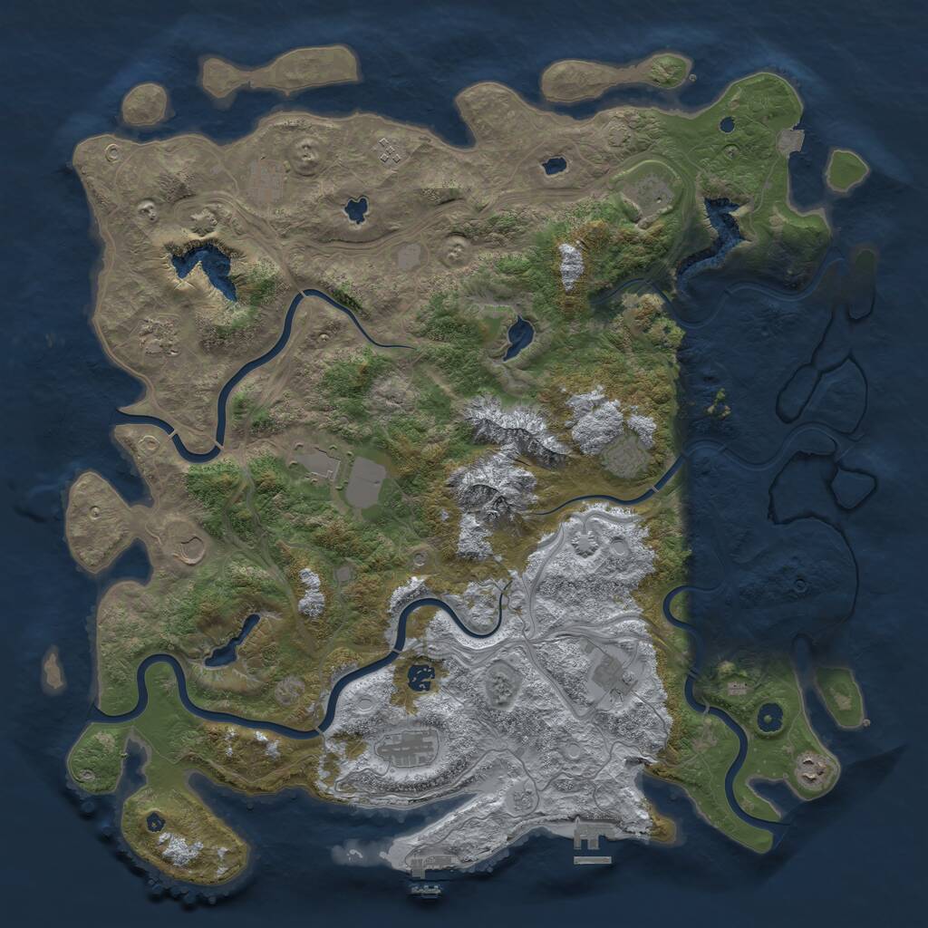 Rust Map: Procedural Map, Size: 5000, Seed: 979680246, 17 Monuments