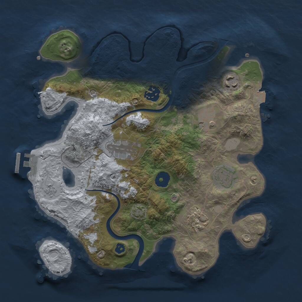 Rust Map: Procedural Map, Size: 3000, Seed: 9098, 11 Monuments