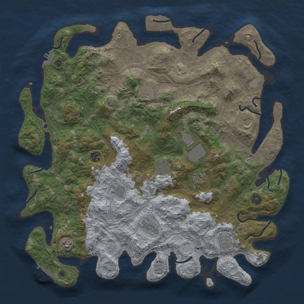 Rust Map: Procedural Map, Size: 4500, Seed: 1625689896, 19 Monuments
