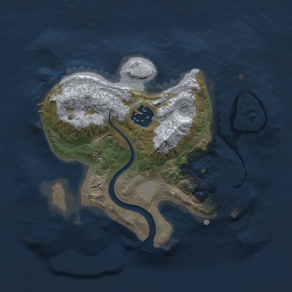 Rust Map: Procedural Map, Size: 2100, Seed: 1234, 4 Monuments