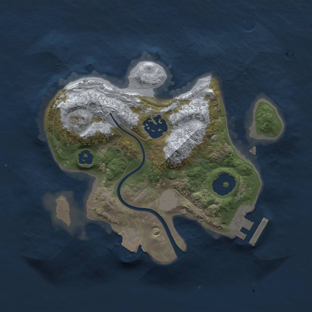 Rust Map: Procedural Map, Size: 2100, Seed: 1234, 3 Monuments