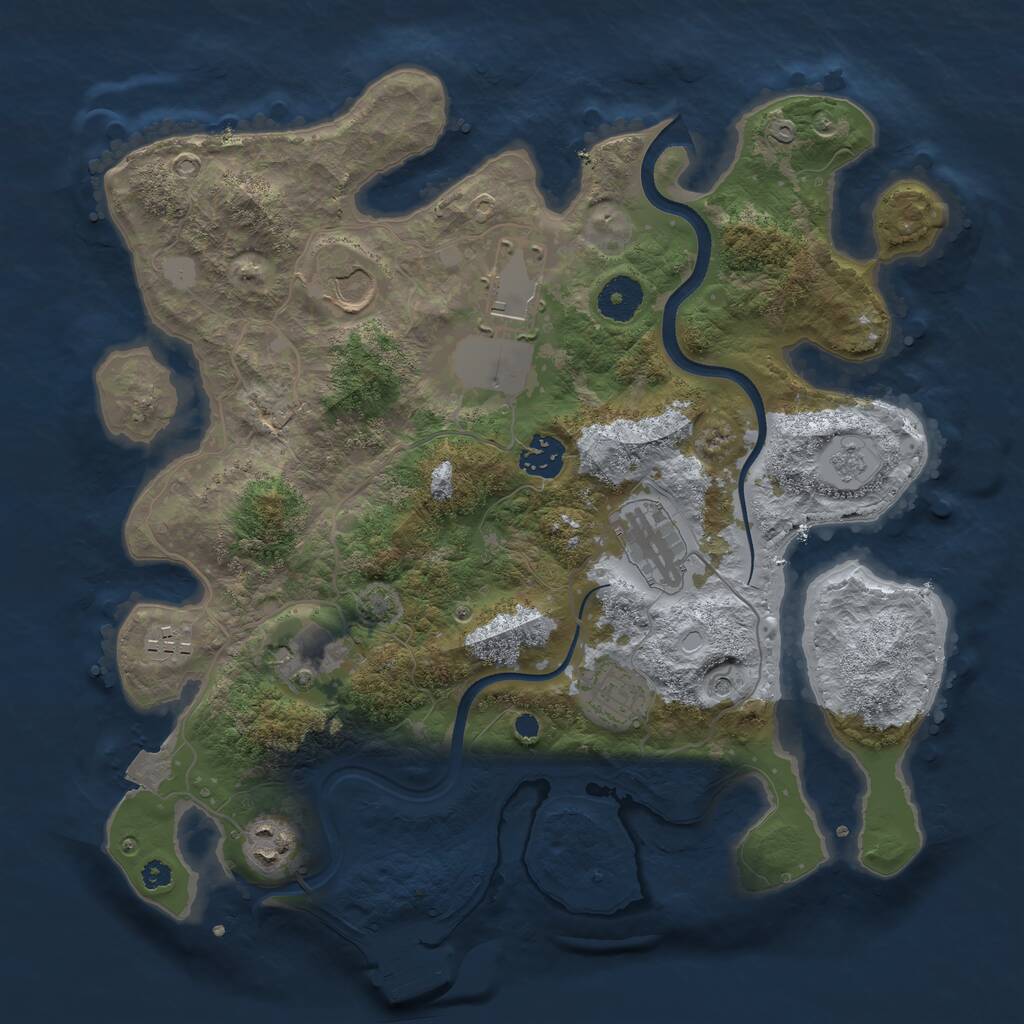 Rust Map: Procedural Map, Size: 3500, Seed: 2027906597, 13 Monuments