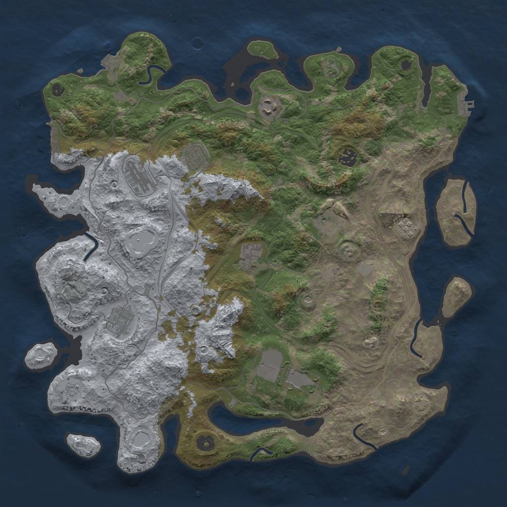 Rust Map: Procedural Map, Size: 4250, Seed: 301685872, 17 Monuments