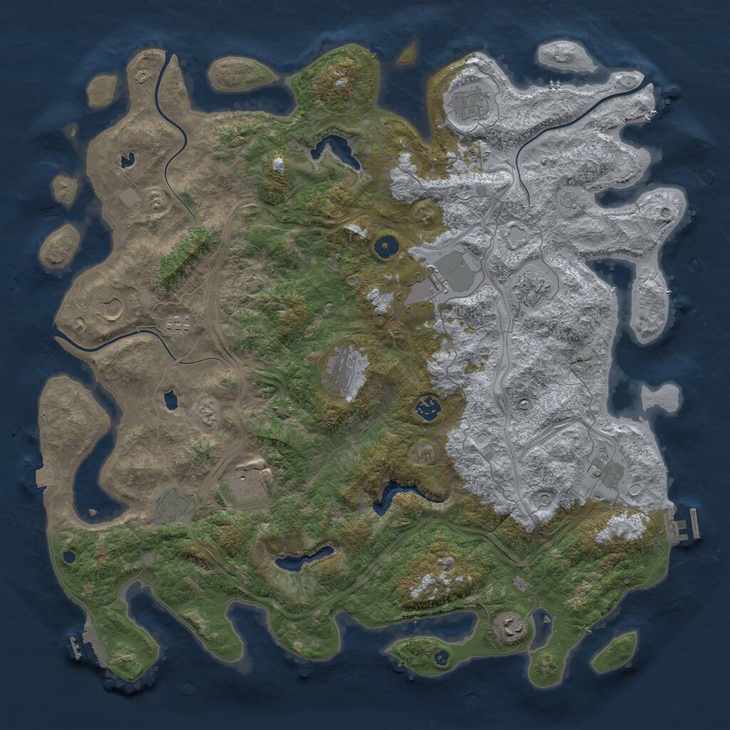 Rust Map: Procedural Map, Size: 4800, Seed: 751180547, 17 Monuments