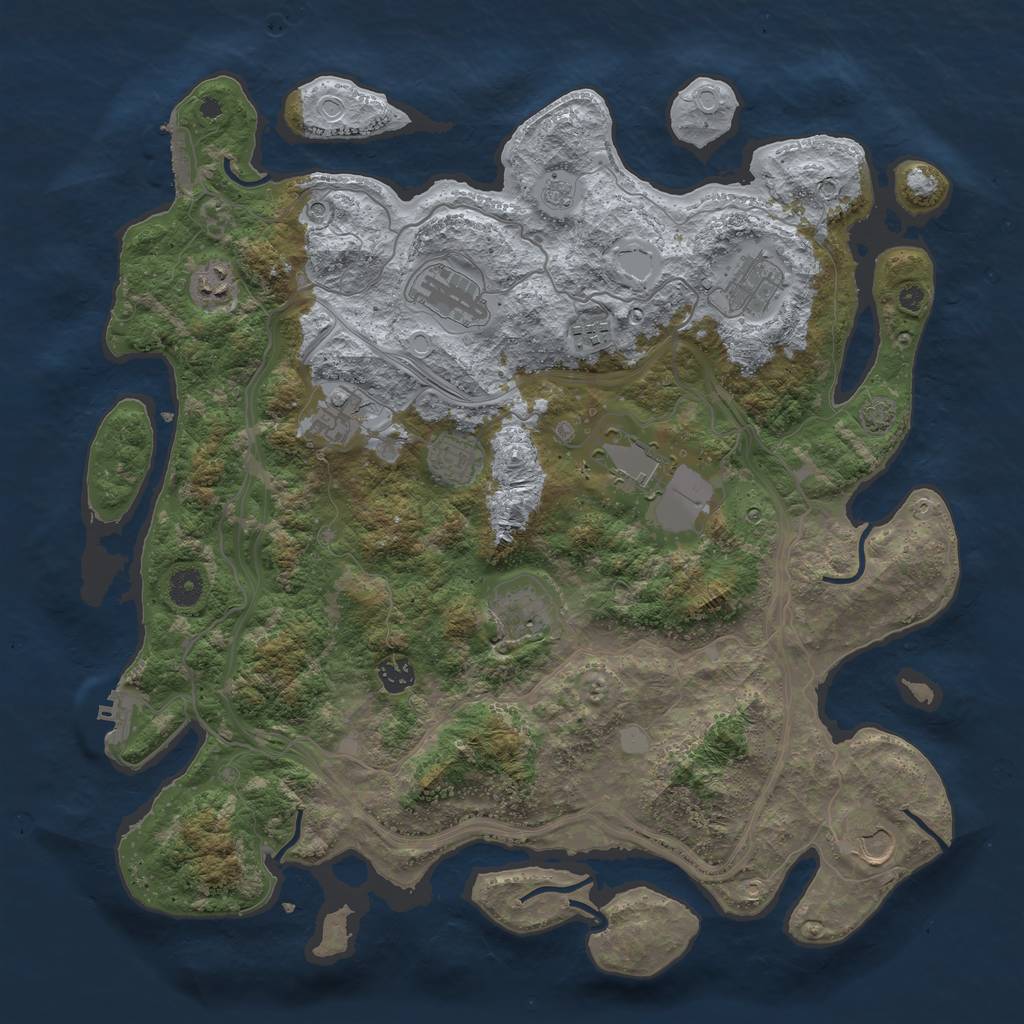 Rust Map: Procedural Map, Size: 4250, Seed: 334707656, 18 Monuments