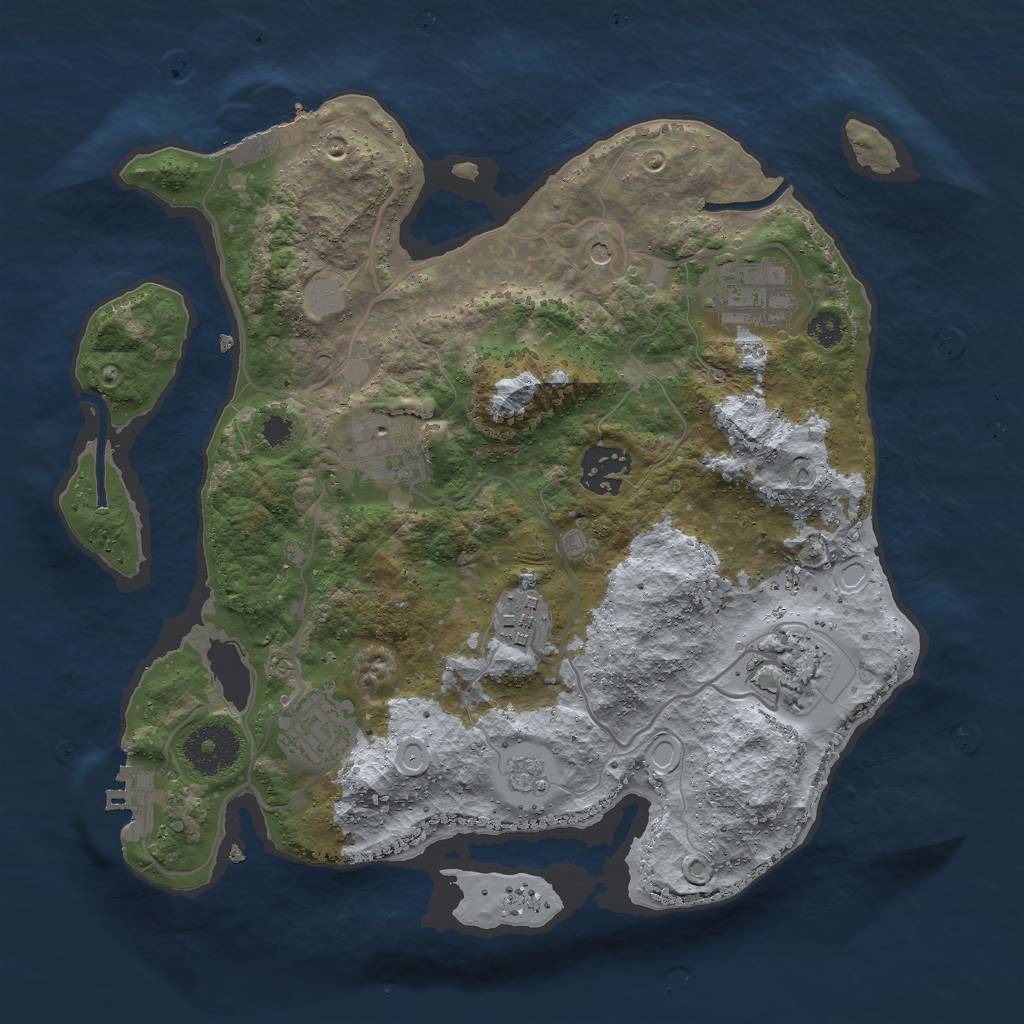 Rust Map: Procedural Map, Size: 3000, Seed: 467872, 13 Monuments