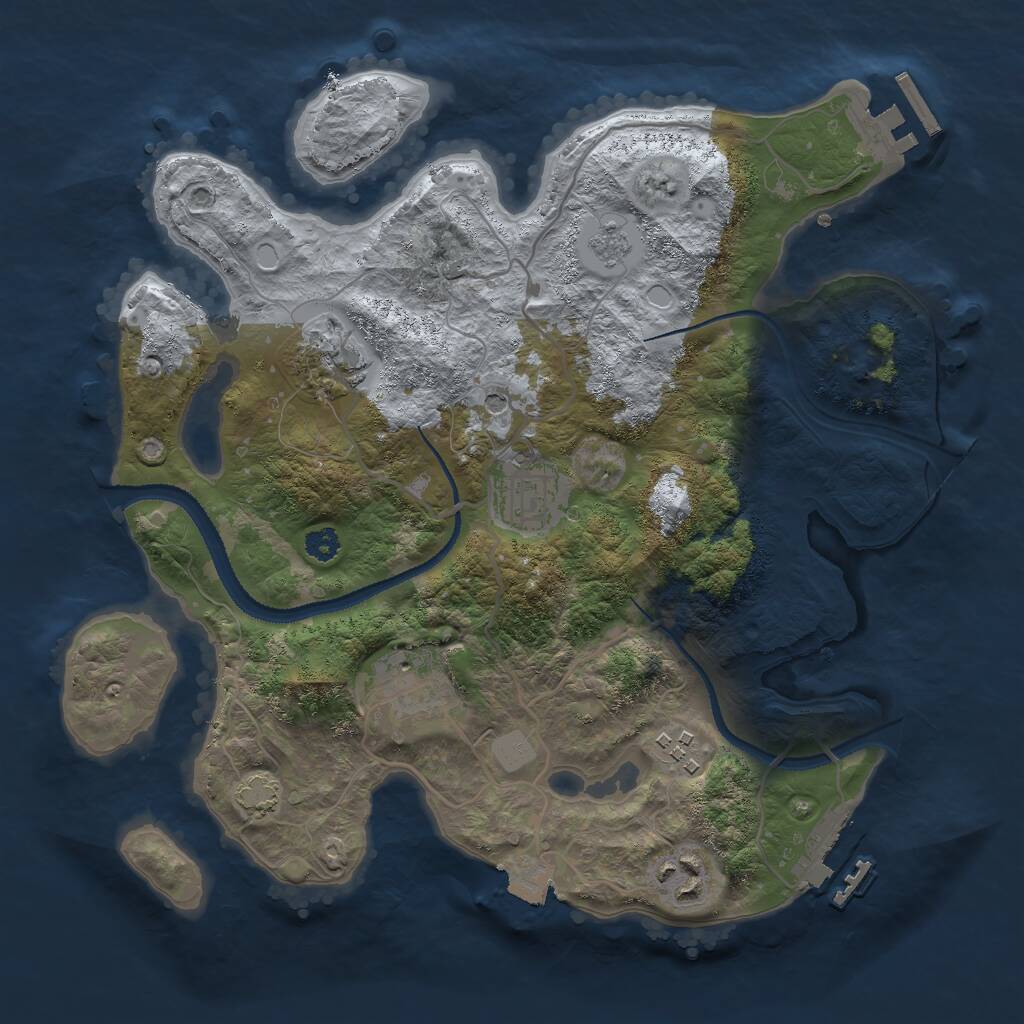 Rust Map: Procedural Map, Size: 3000, Seed: 1478215443, 11 Monuments