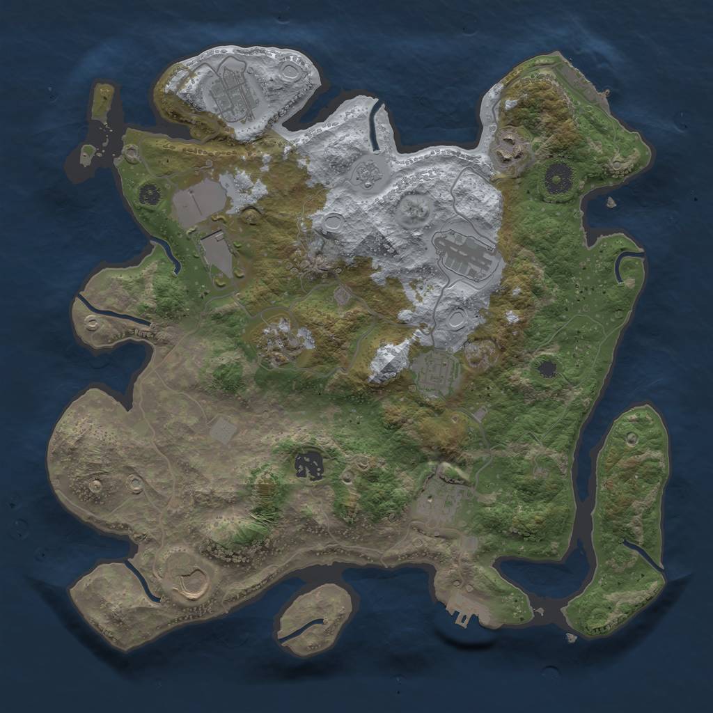 Rust Map: Procedural Map, Size: 3500, Seed: 535422049, 15 Monuments