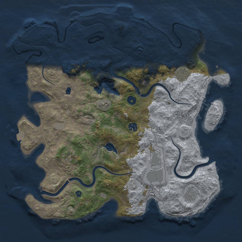 Rust Map: Procedural Map, Size: 4000, Seed: 1337420, 11 Monuments