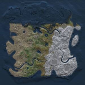 Thumbnail Rust Map: Procedural Map, Size: 4000, Seed: 1337420, 11 Monuments