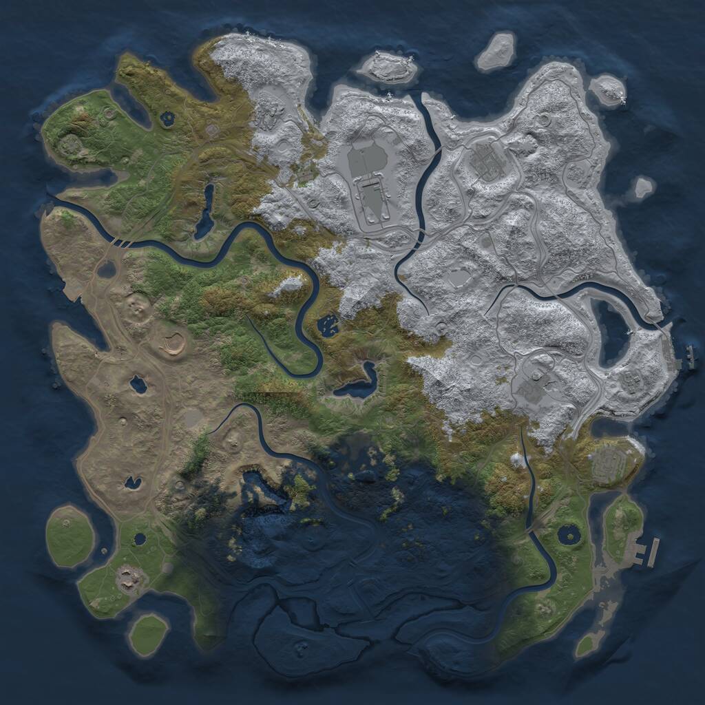 Rust Map: Procedural Map, Size: 4800, Seed: 453979794, 16 Monuments
