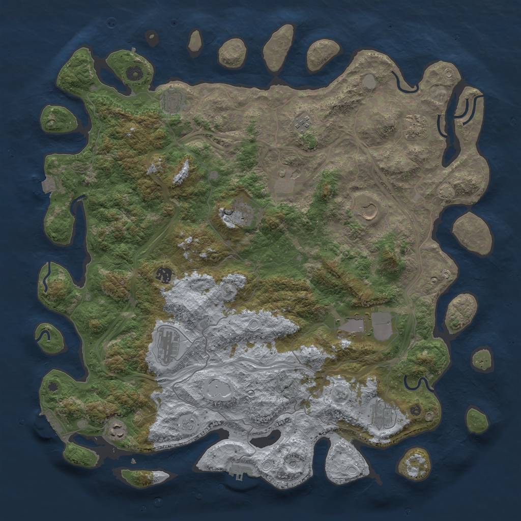 Rust Map: Procedural Map, Size: 4800, Seed: 487608807, 19 Monuments