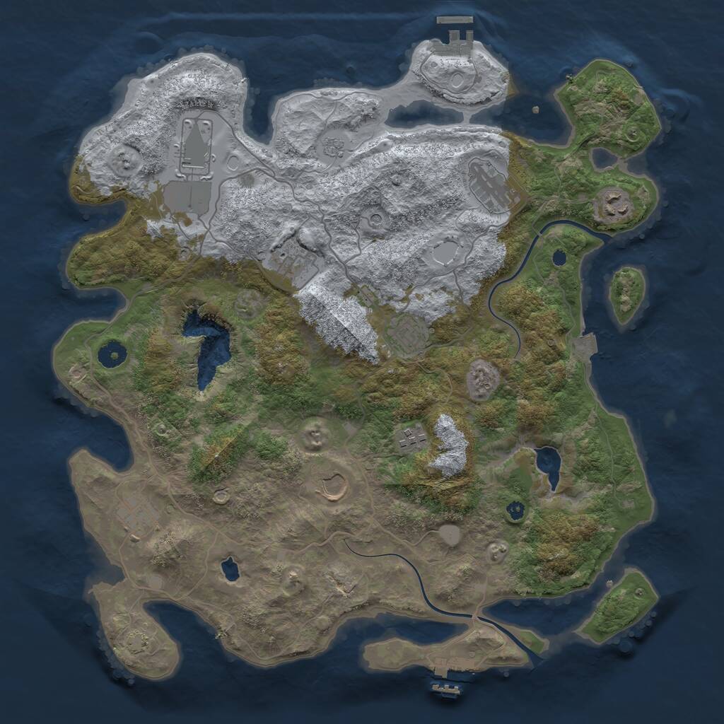 Rust Map: Procedural Map, Size: 4000, Seed: 788228827, 14 Monuments