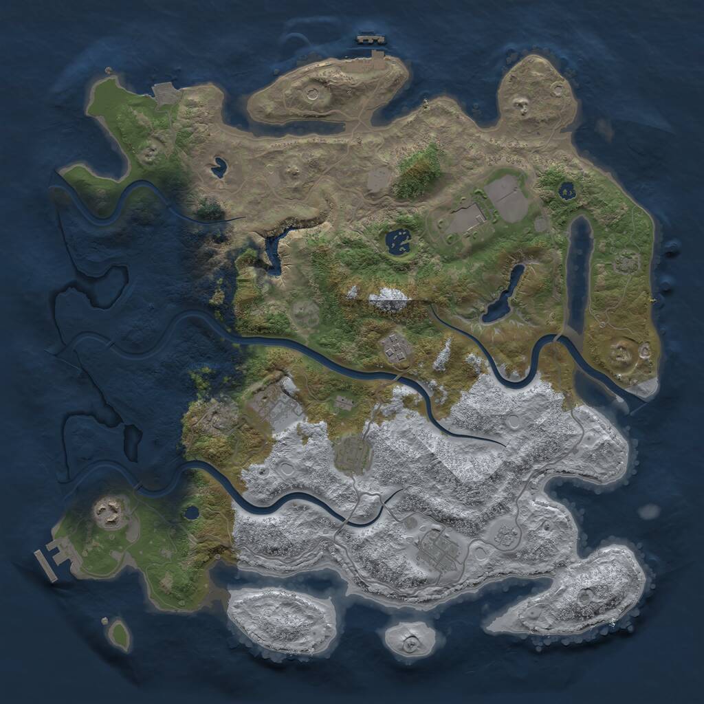 Rust Map: Procedural Map, Size: 4000, Seed: 12012209, 13 Monuments