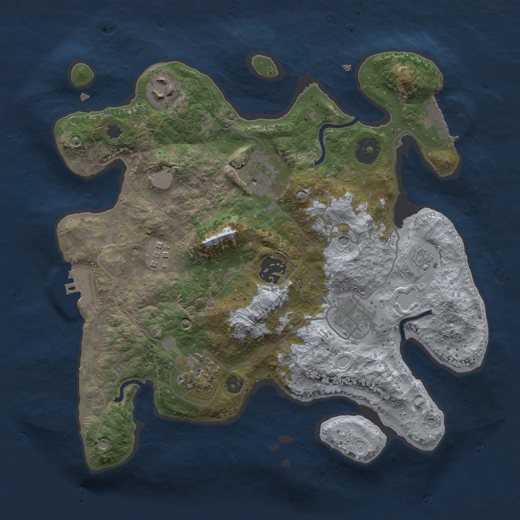 Rust Map: Procedural Map, Size: 3000, Seed: 133190491, 13 Monuments