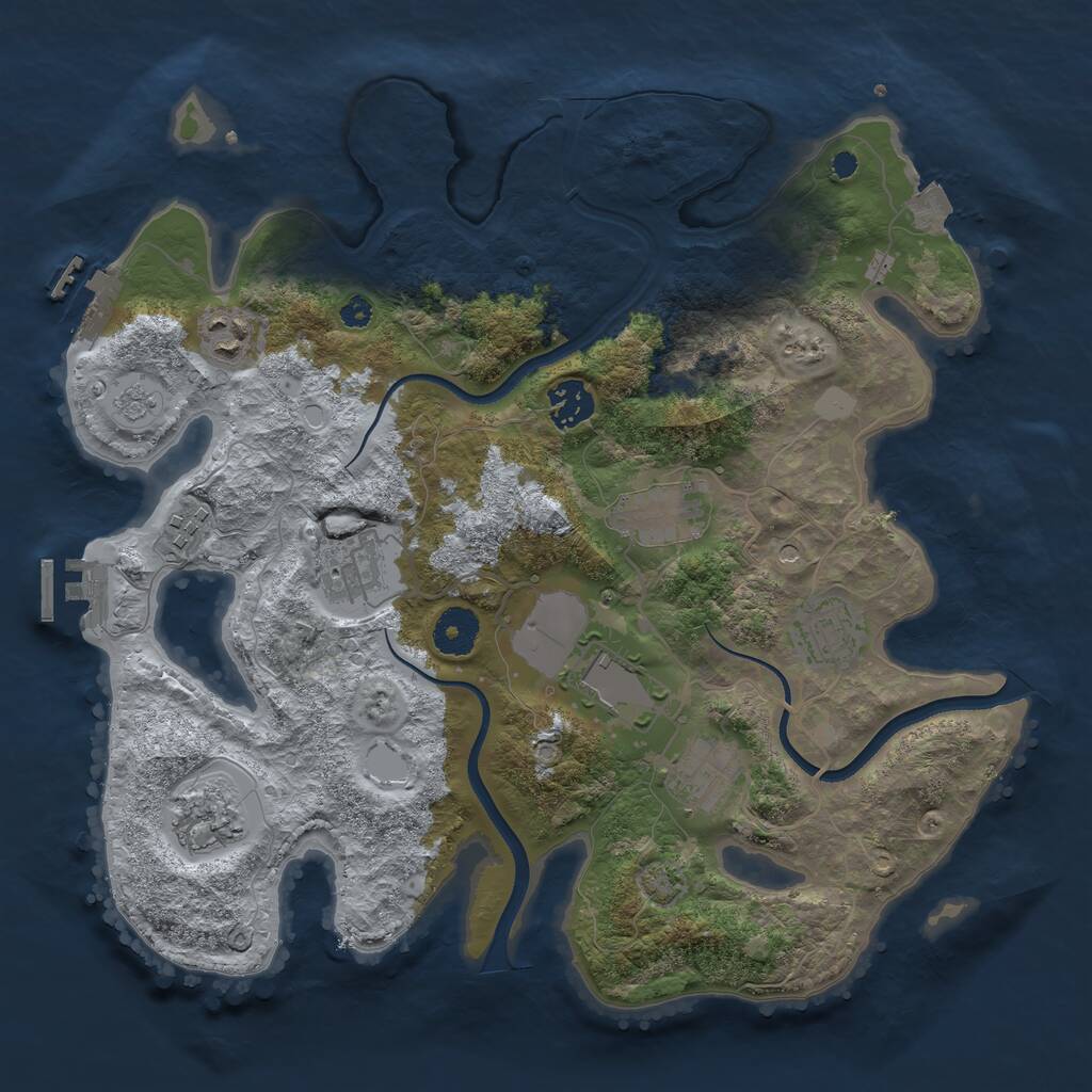 Rust Map: Procedural Map, Size: 3500, Seed: 1816871183, 15 Monuments