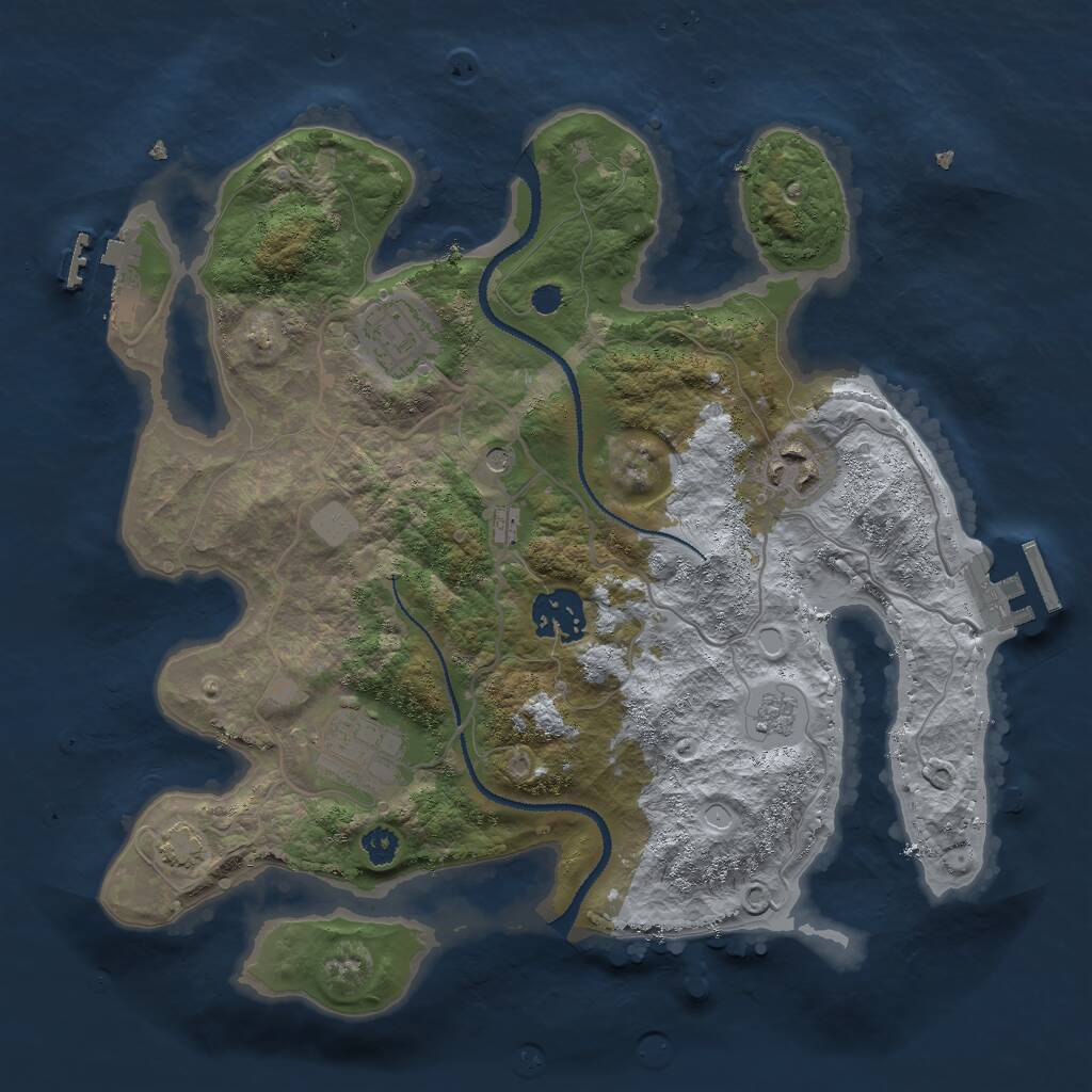 Rust Map: Procedural Map, Size: 3000, Seed: 2010212332, 10 Monuments