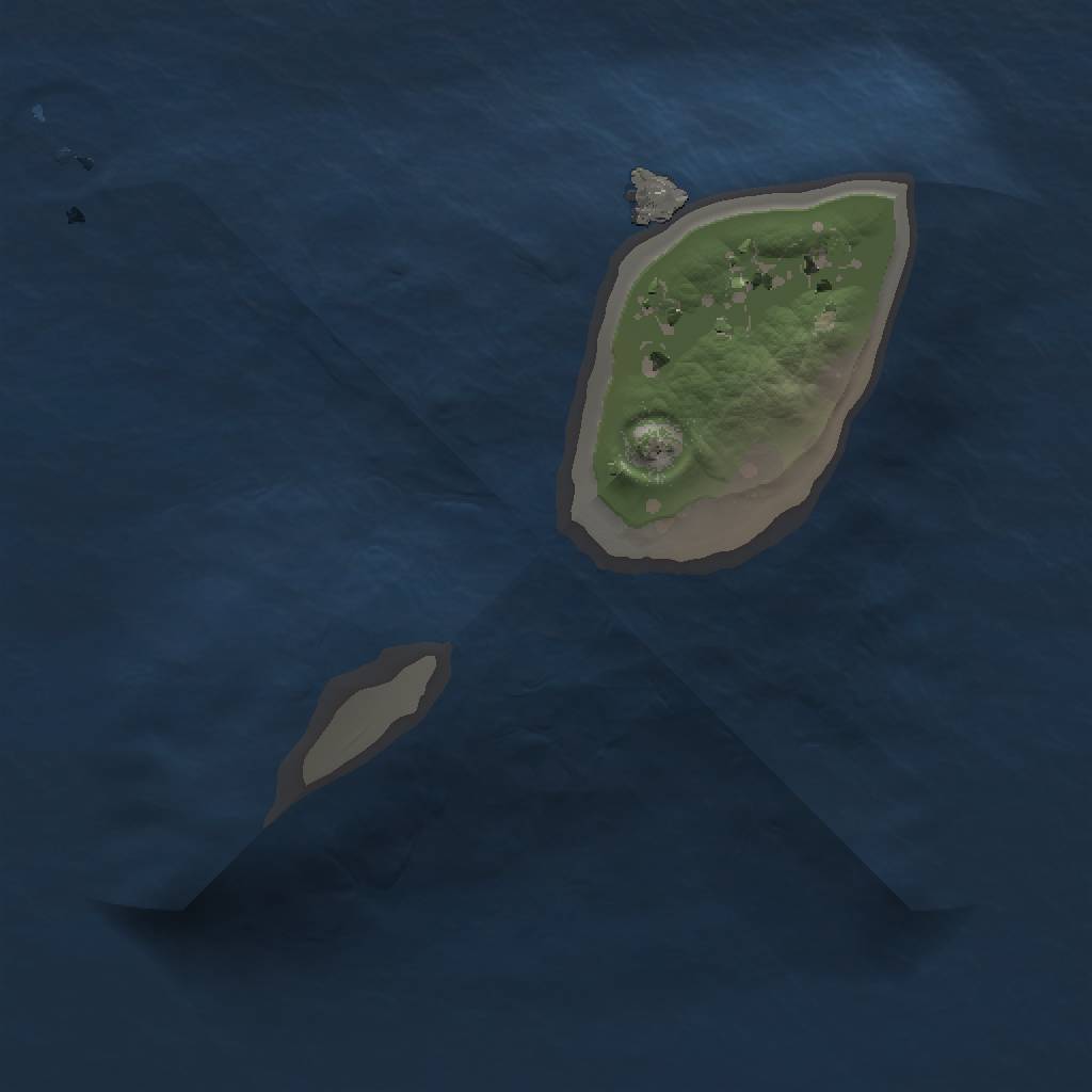 Rust Map: Procedural Map, Size: 1000, Seed: 76123, 3 Monuments