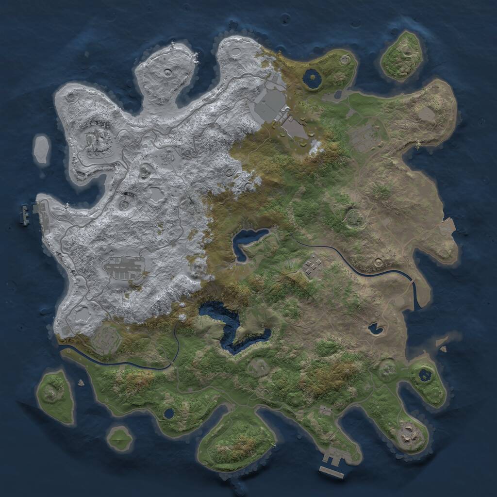 Rust Map: Procedural Map, Size: 4000, Seed: 589794360, 13 Monuments