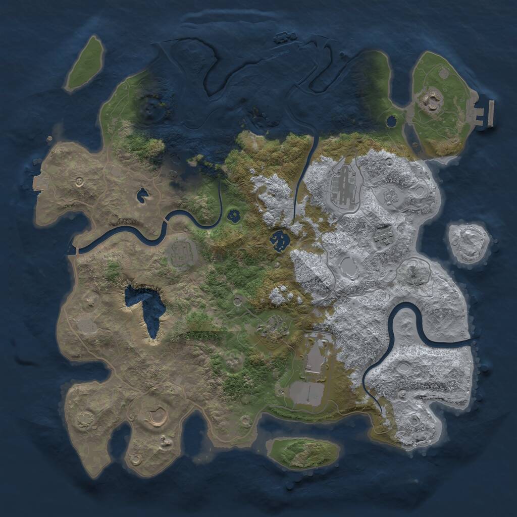 Rust Map: Procedural Map, Size: 4000, Seed: 188992225, 15 Monuments