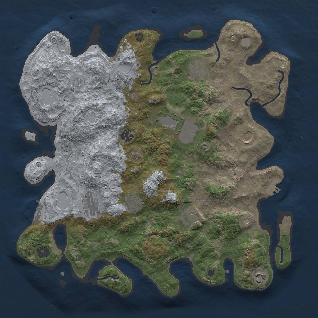Rust Map: Procedural Map, Size: 3850, Seed: 8938790, 17 Monuments