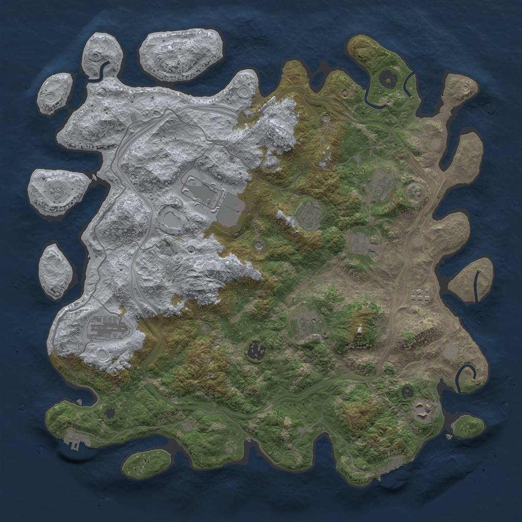 Rust Map: Procedural Map, Size: 4250, Seed: 811803838, 16 Monuments