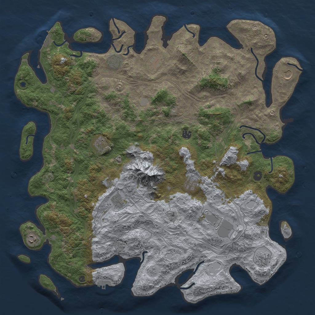 Rust Map: Procedural Map, Size: 5000, Seed: 927278633, 18 Monuments