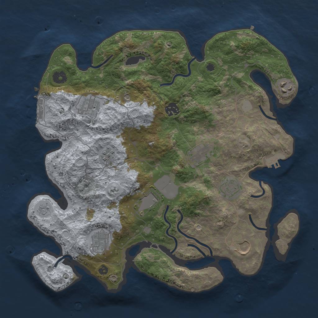 Rust Map: Procedural Map, Size: 3500, Seed: 1528654553, 16 Monuments