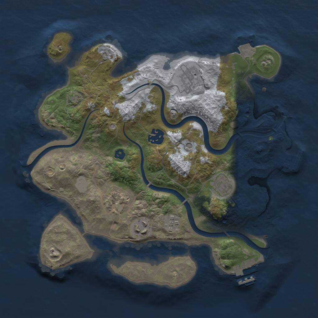 Rust Map: Procedural Map, Size: 3000, Seed: 2270, 11 Monuments