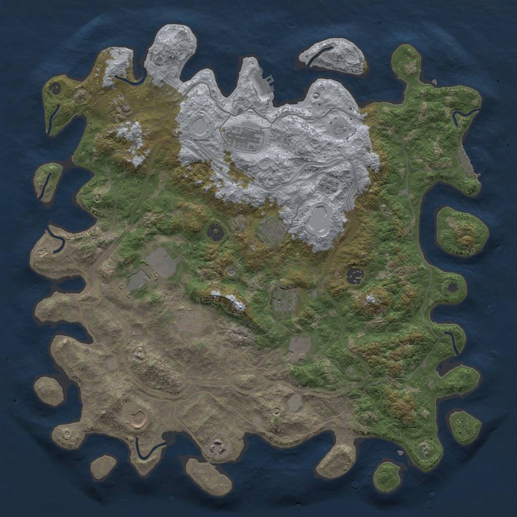Rust Map: Procedural Map, Size: 4500, Seed: 817416572, 18 Monuments