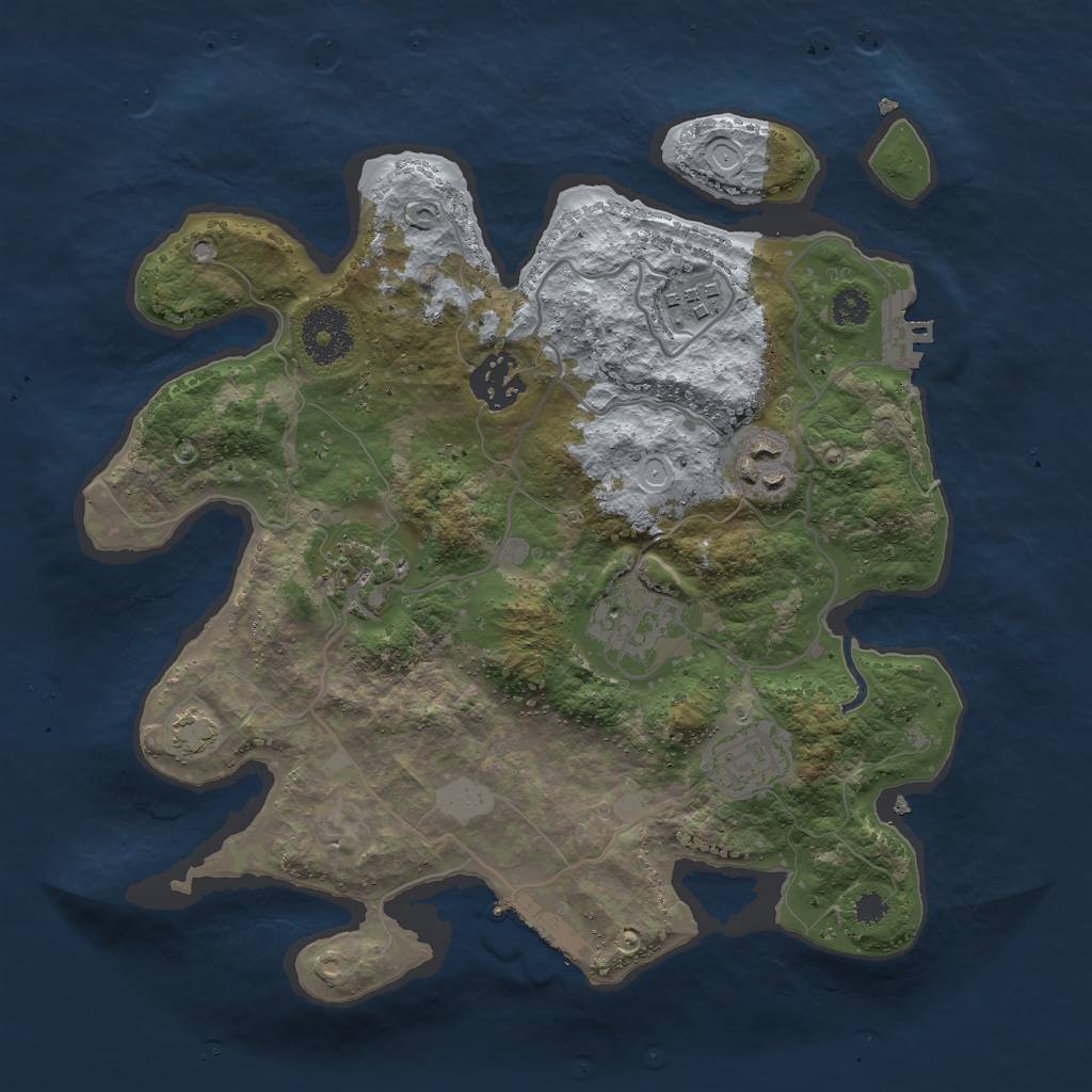 Rust Map: Procedural Map, Size: 3000, Seed: 616872630, 12 Monuments