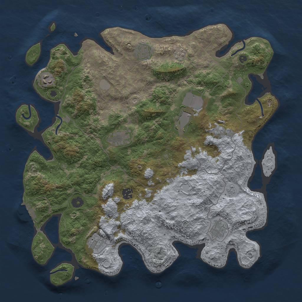 Rust Map: Procedural Map, Size: 4000, Seed: 1814832655, 14 Monuments