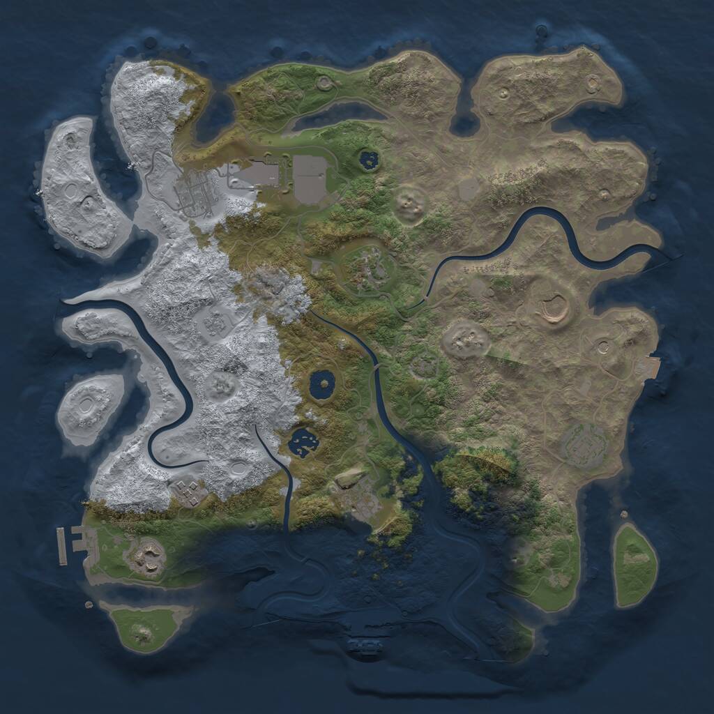 Rust Map: Procedural Map, Size: 3800, Seed: 497353098, 15 Monuments