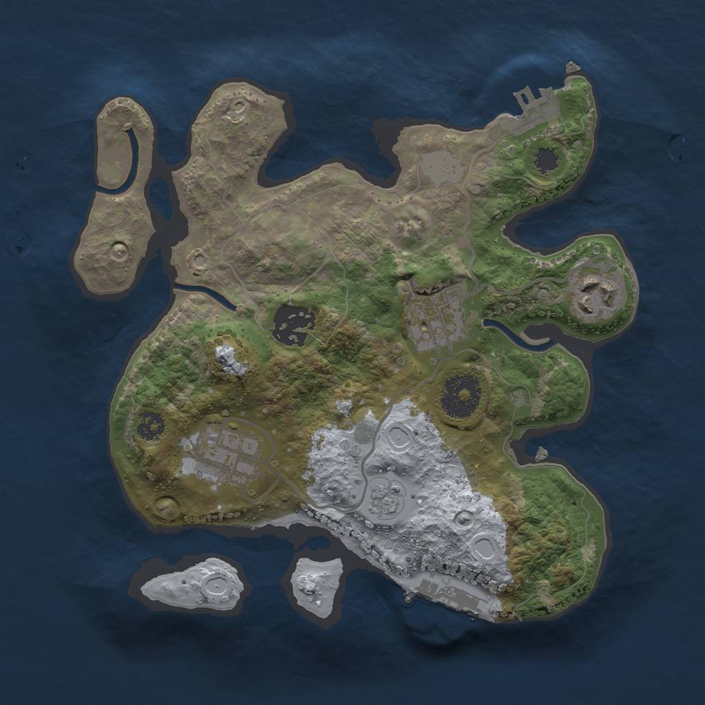 Rust Map: Procedural Map, Size: 2500, Seed: 1669444969, 10 Monuments