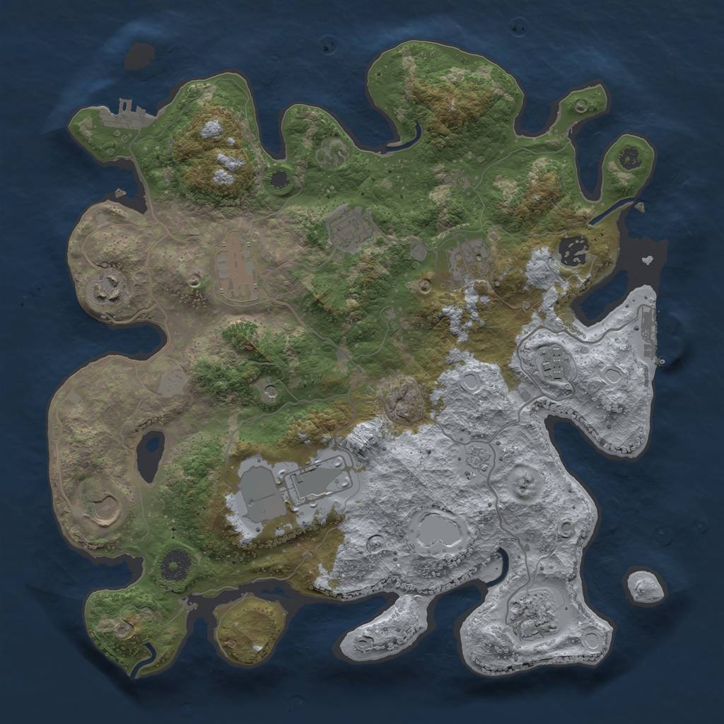 Rust Map: Procedural Map, Size: 3500, Seed: 78756, 16 Monuments