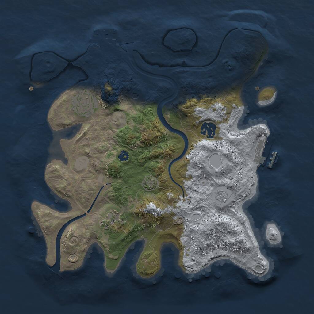 Rust Map: Procedural Map, Size: 3000, Seed: 168833337, 9 Monuments
