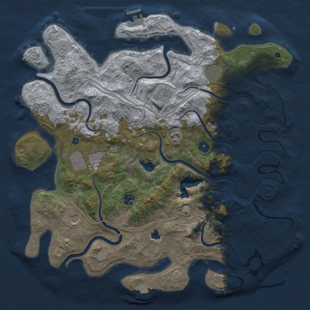 Rust Map: Procedural Map, Size: 4250, Seed: 1649238443, 13 Monuments