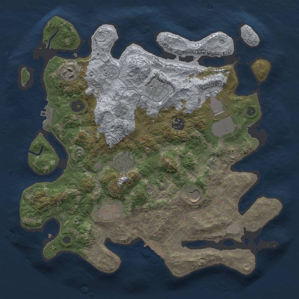 Rust Map: Procedural Map, Size: 3500, Seed: 3495224, 15 Monuments