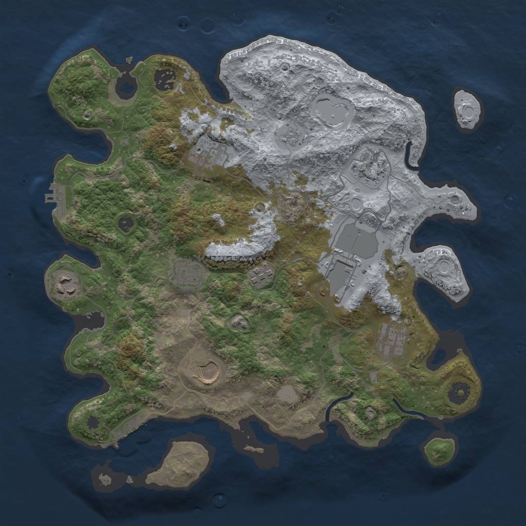 Rust Map: Procedural Map, Size: 3500, Seed: 2366, 15 Monuments