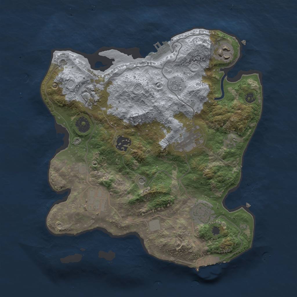 Rust Map: Procedural Map, Size: 3000, Seed: 434102609, 13 Monuments