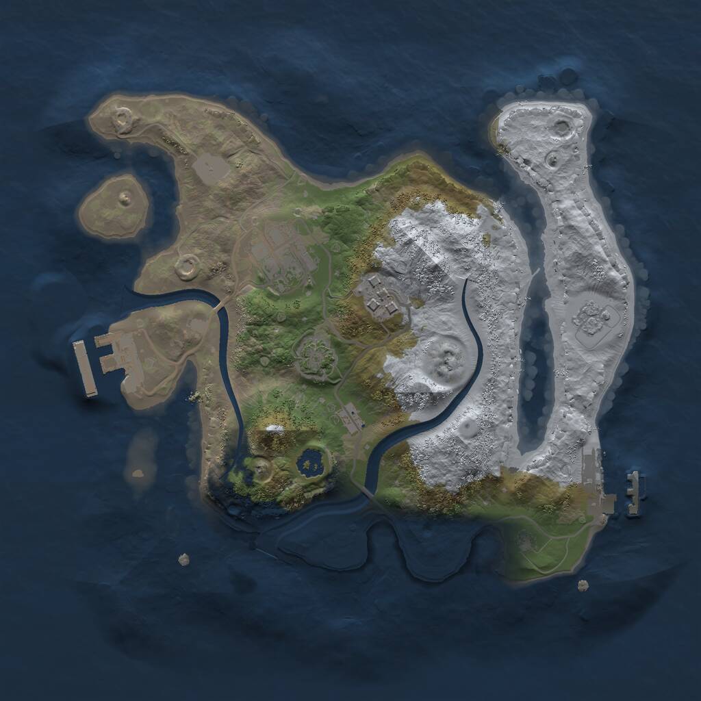 Rust Map: Procedural Map, Size: 2500, Seed: 1541898021, 7 Monuments