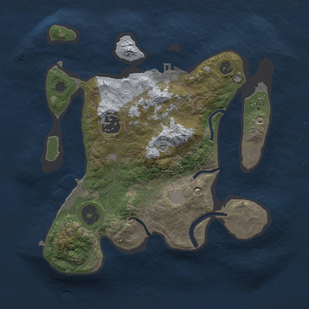 Rust Map: Procedural Map, Size: 2500, Seed: 1516884207, 7 Monuments