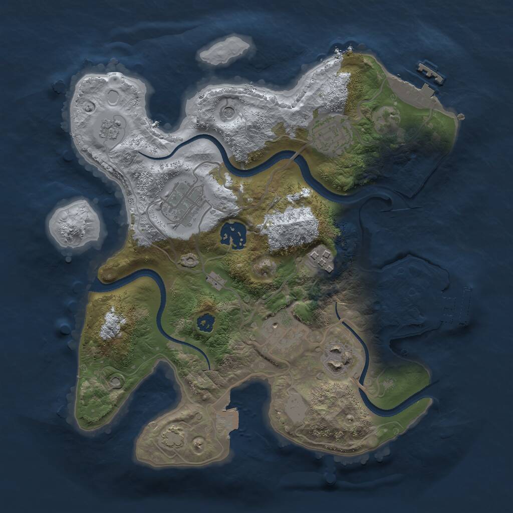 Rust Map: Procedural Map, Size: 2800, Seed: 350174941, 12 Monuments